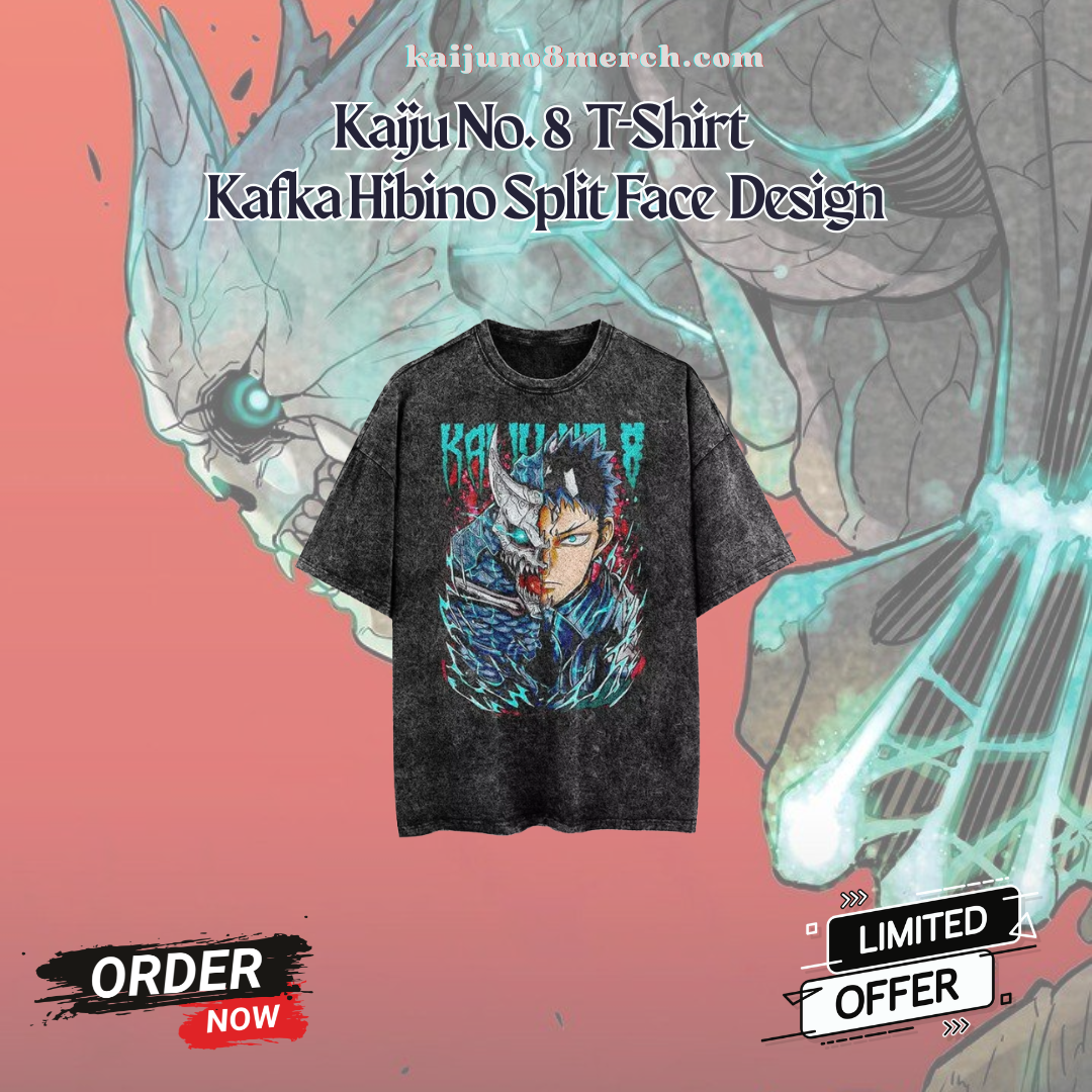 Kafka Hibino Split Face PTTT1805 Washed Kaiju No. 8 T-Shirts